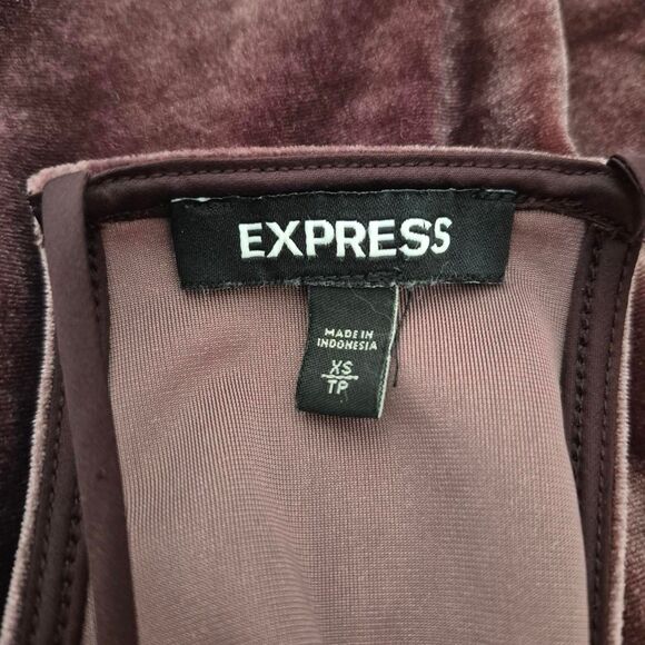 Express Purple Velvet Lace Up Halter Strappy Neck Tank Top Whimsy Boho Size XS - Picture 3 of 4